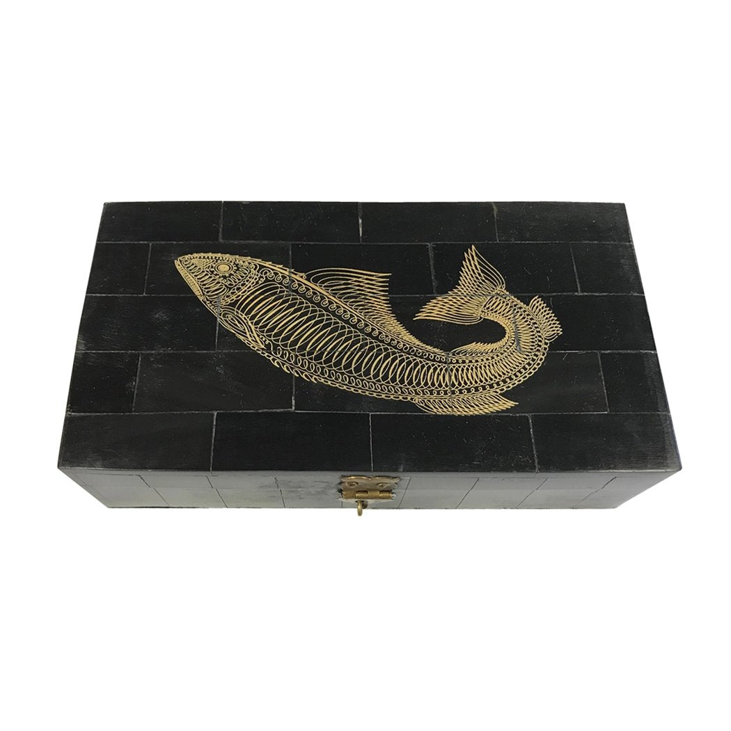 Black Horn 6-1/4” Trinket Box – Fish