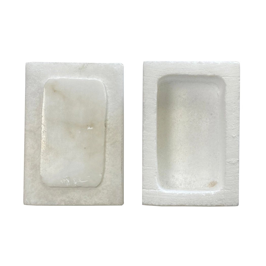 White Soapstone Decorative Trinket Box - Dragonfly