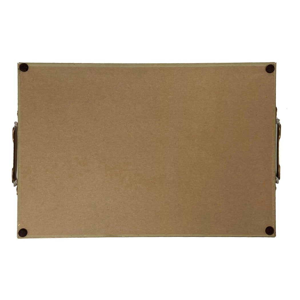 Old World Map Decorative Tray with Brass Handles