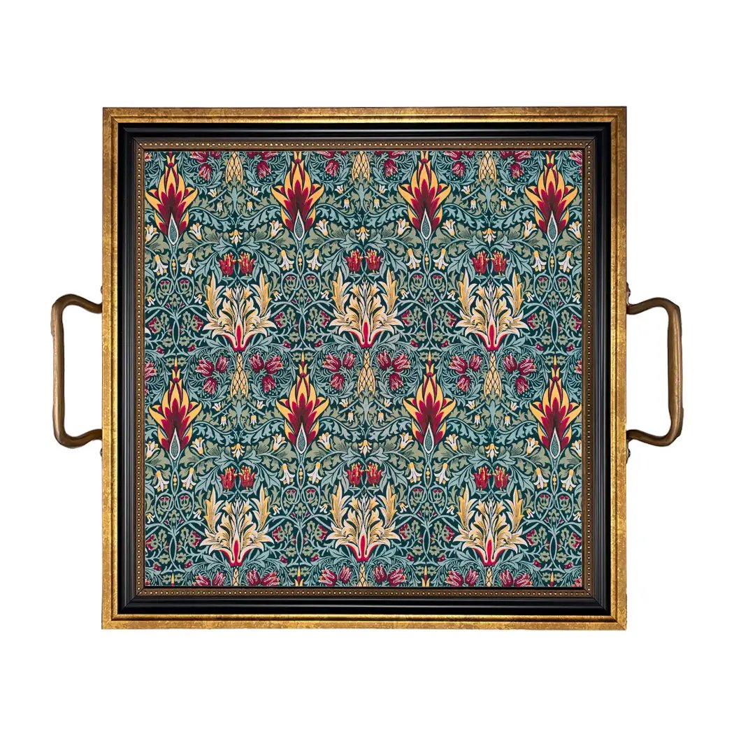 William Morris Snakehead Decorative Trays with Brass Handles