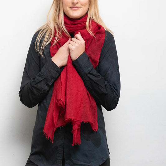 Cashmere Whisper Featherweight Scarf - Mulberry Red