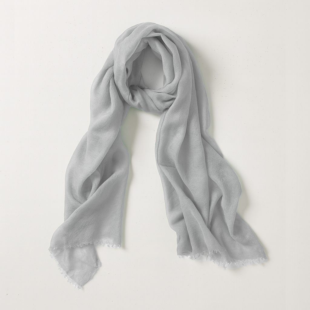 Cashmere Whisper Featherweight Scarf - Silver