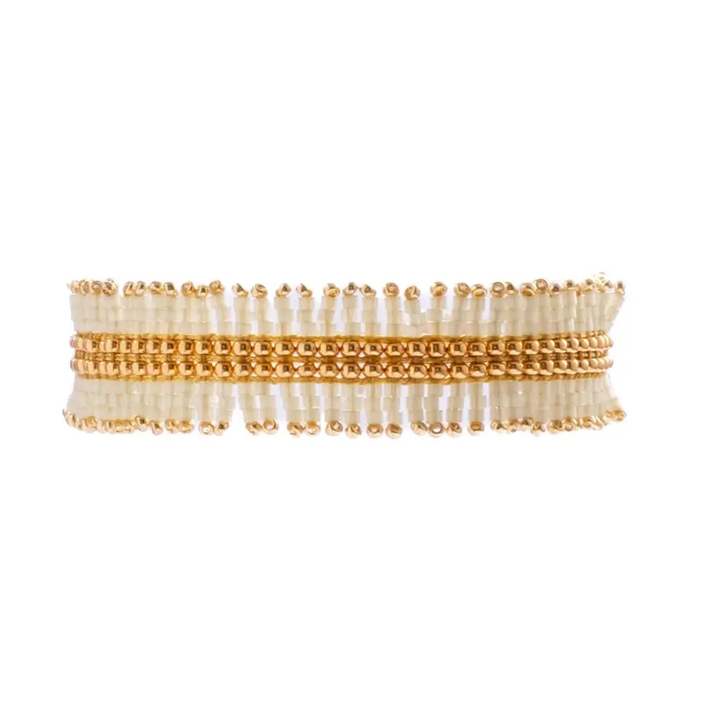 Handwoven Beaded Noor Bracelet - Mint