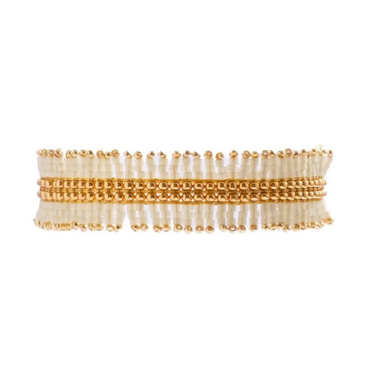 Handwoven Beaded Noor Bracelet - Mint