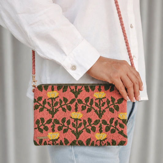Woven Convertible Crossbody Aluna Clutch Bag - Garden