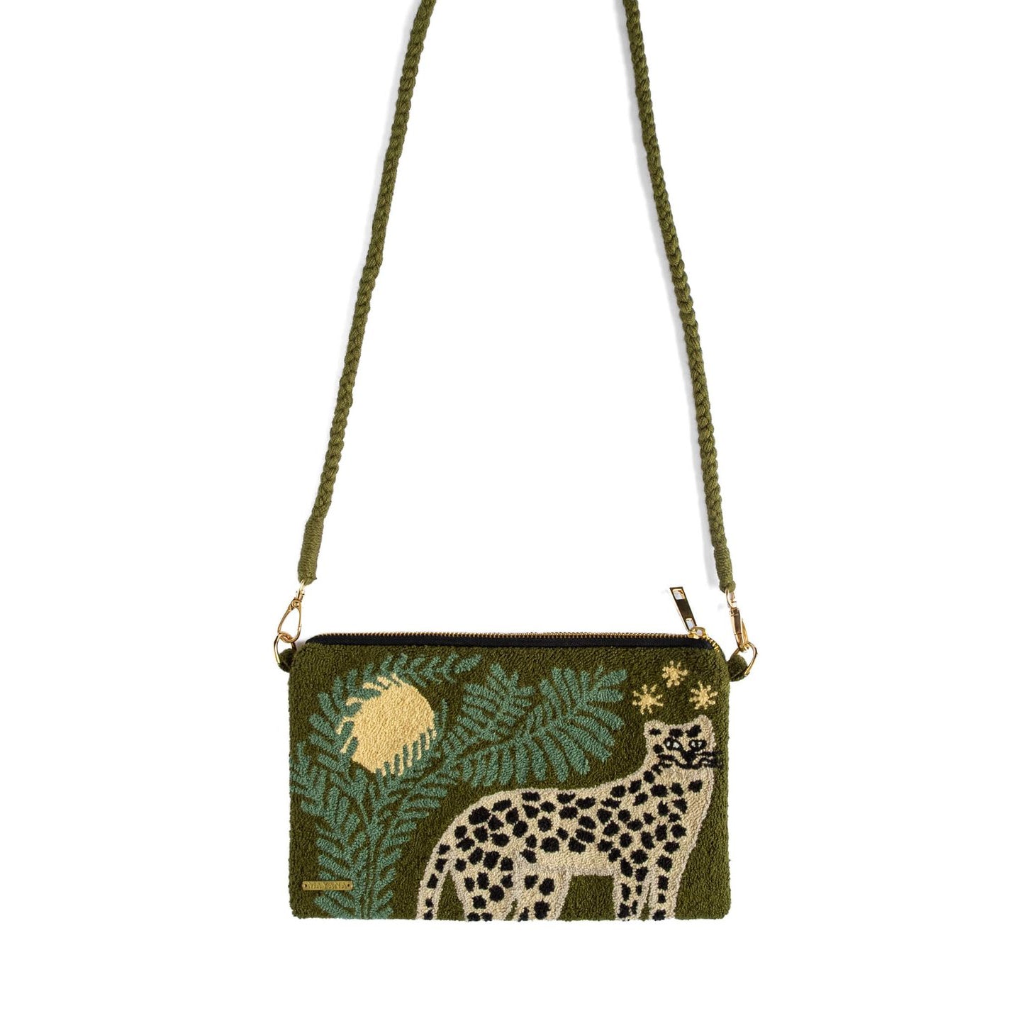 Woven Convertible Crossbody Aluna Clutch Bag - Jaguar