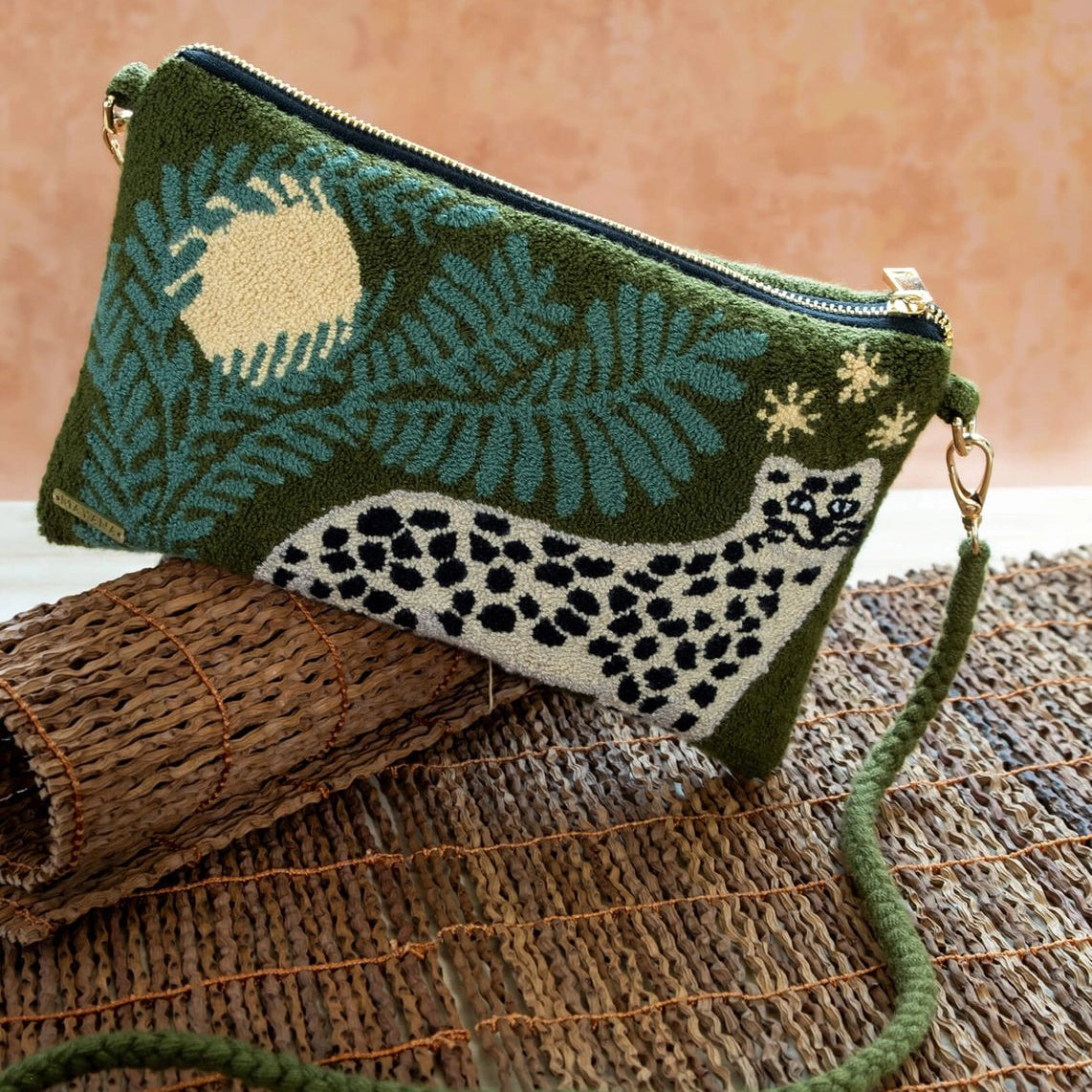 Woven Convertible Crossbody Aluna Clutch Bag - Jaguar