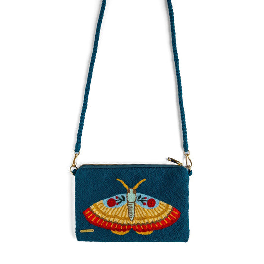 Woven Convertible Crossbody Aluna Clutch Bag - Moth