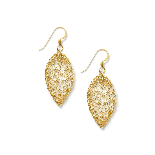 14k Gold-Filled Wire Small Leaf Dangle Earrings