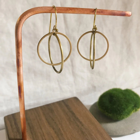 Short Kinetic Hoop Within Hoops Drop Earrings