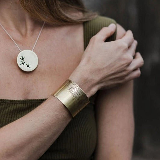 Textured Brass Statement Cuff