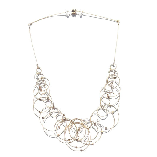 3-D Woven Cable 'Dew' Statement Necklace – Gold/Gold