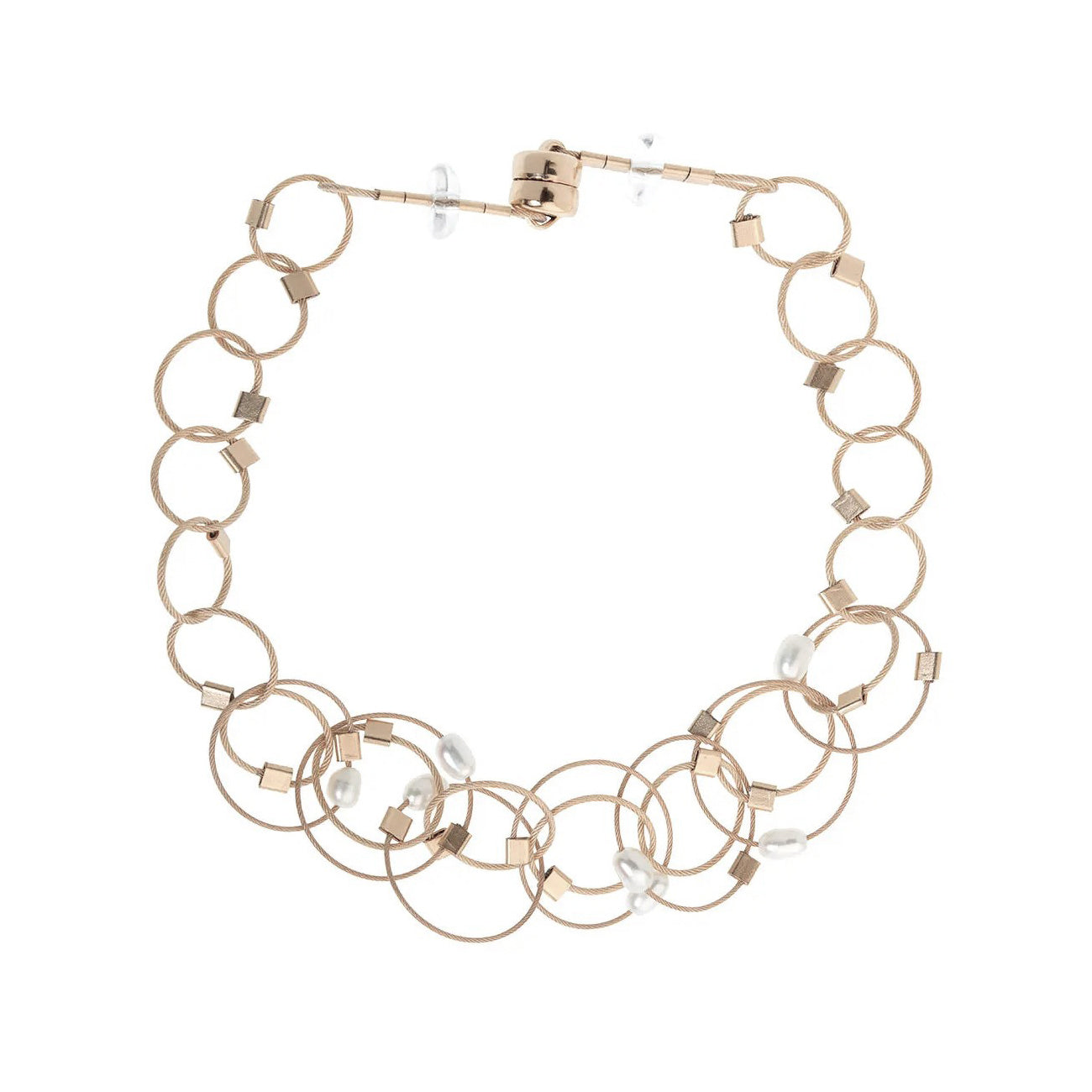 3-D Woven Cable ‘Vertigo Mini’ Bracelet – Pearl/Gold