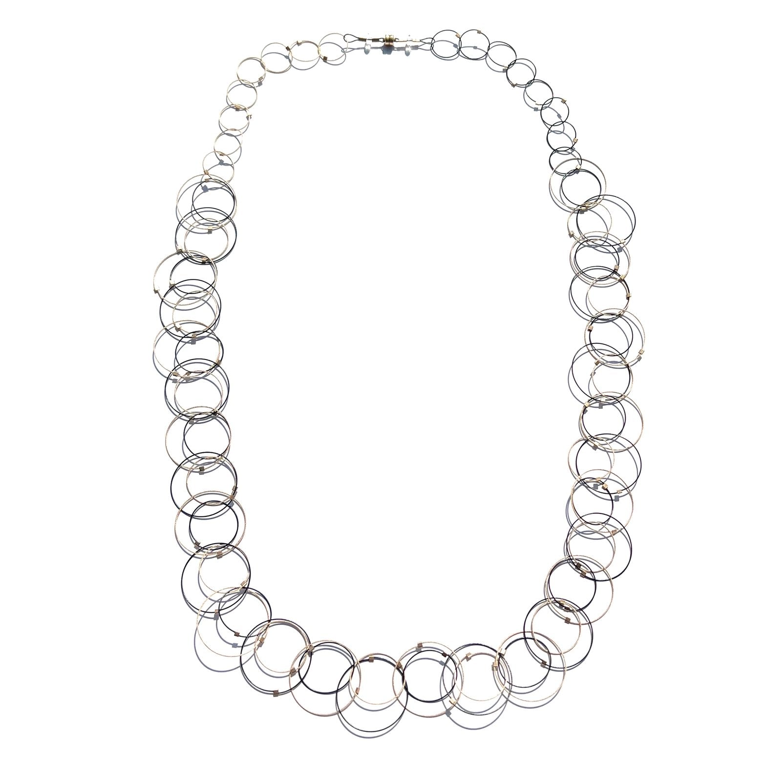 3-D Woven Cable ‘Interlock XL’ Long Statement Necklace – Ombre Gold