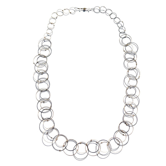 3-D Woven Cable ‘Interlock XL’ Long Statement Necklace – Ombre Gold