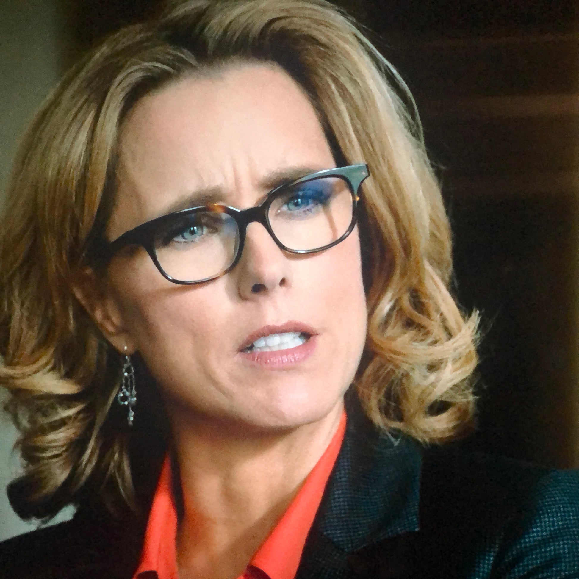 As Seen on MADAM SECRETARY: Silver Swarovski Crystal Triple Dangle Earrings