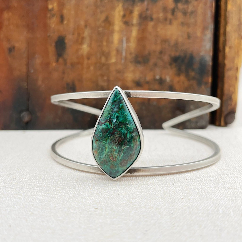 Sterling Silver Malachite Cuff Bracelet