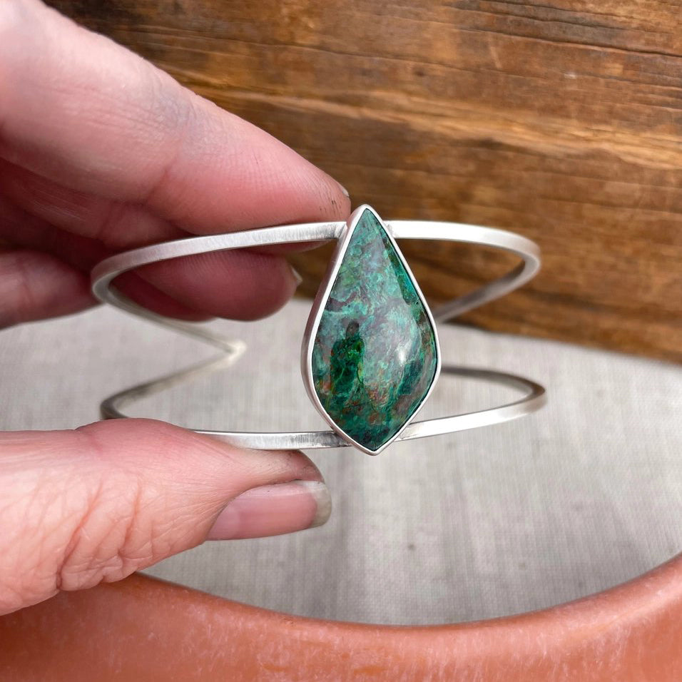 Sterling Silver Malachite Cuff Bracelet