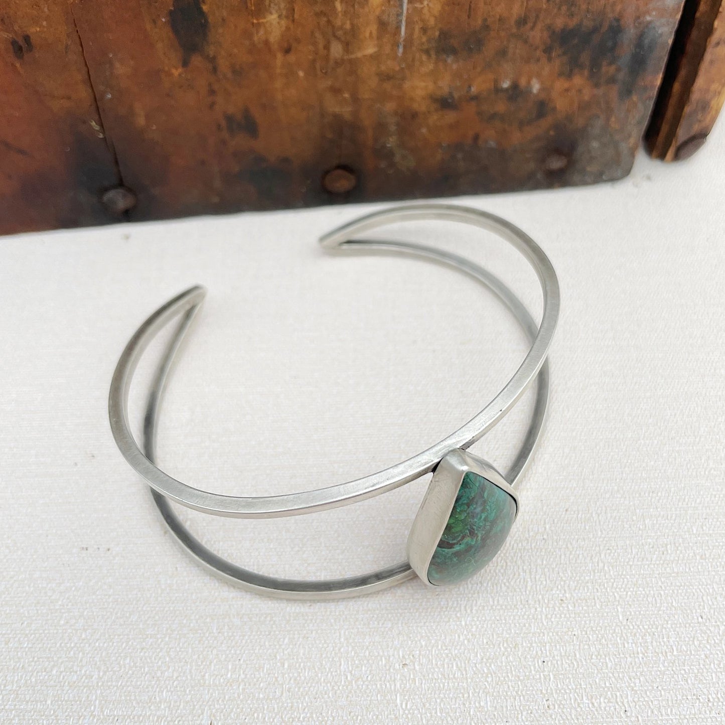 Sterling Silver Malachite Cuff Bracelet