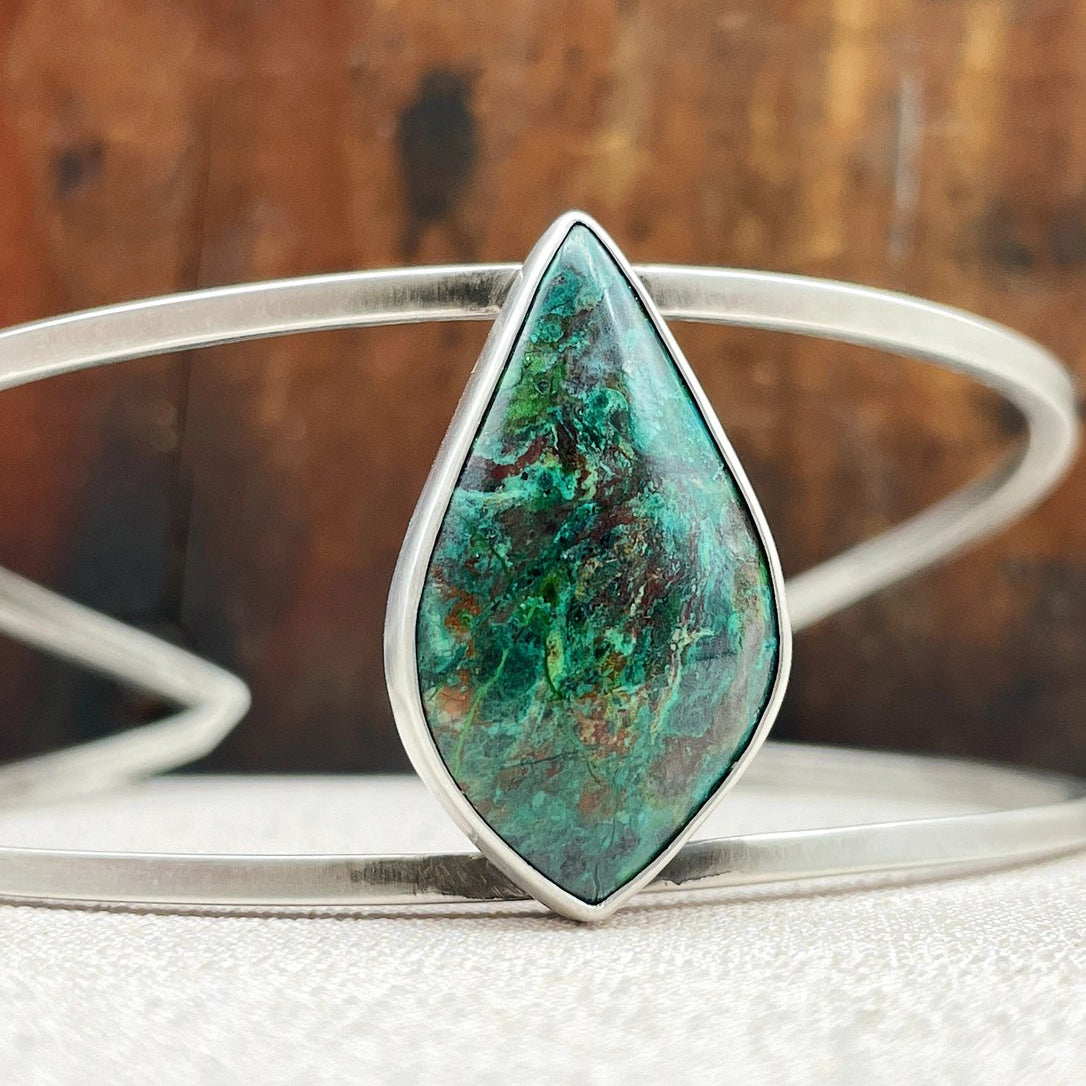 Sterling Silver Malachite Cuff Bracelet