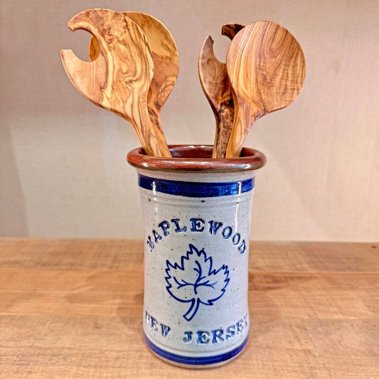 Maplewood Stoneware Utensil Crock
