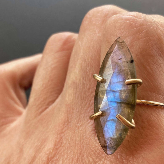 Marquise Labradorite Gold Fill Ring