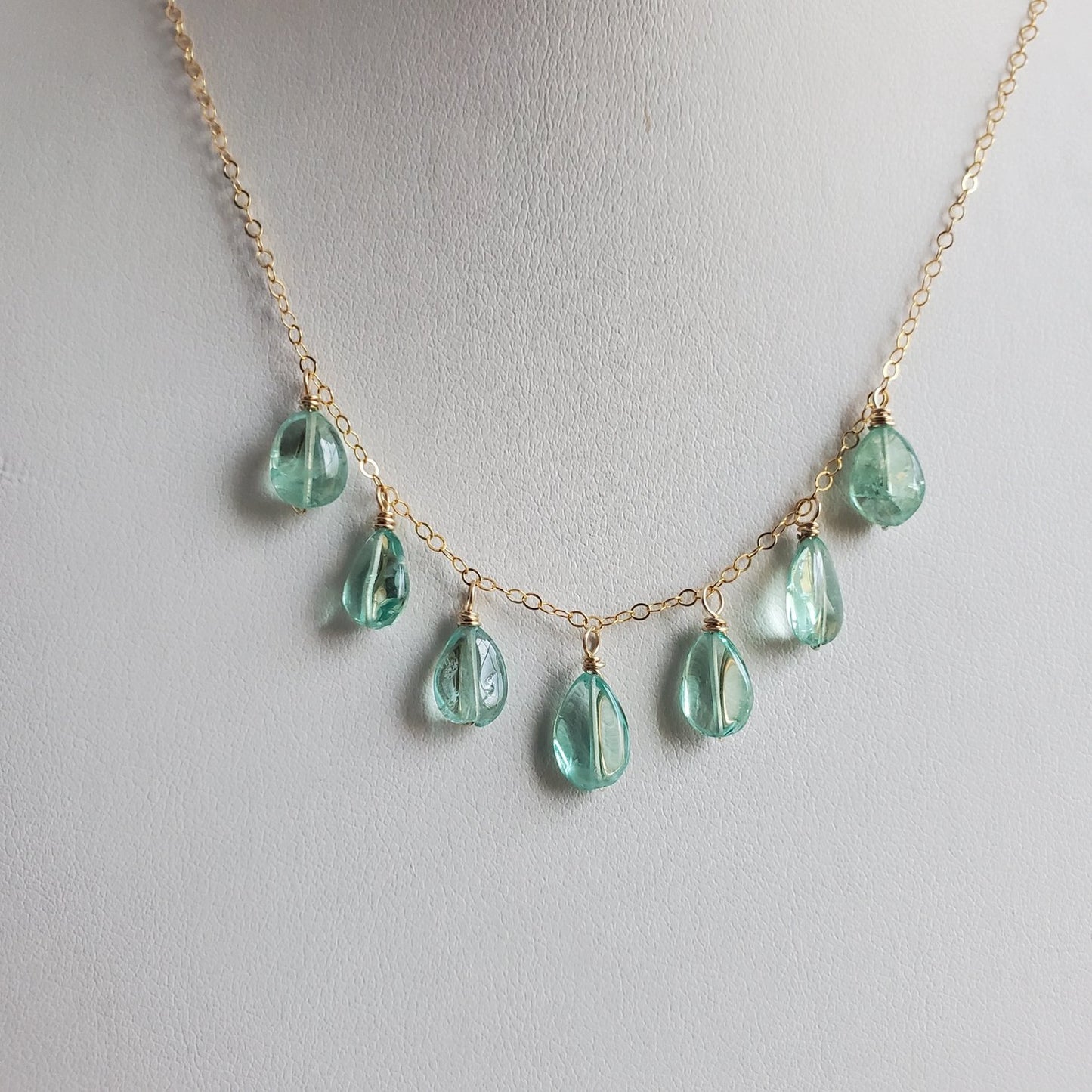 Maui Apatite Gemstone Necklace - Gold Fill