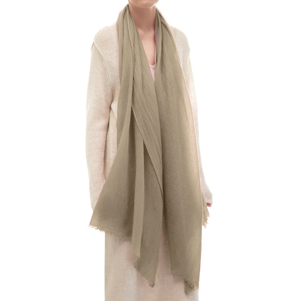 Cashmere Whisper Featherweight Scarf - Sand