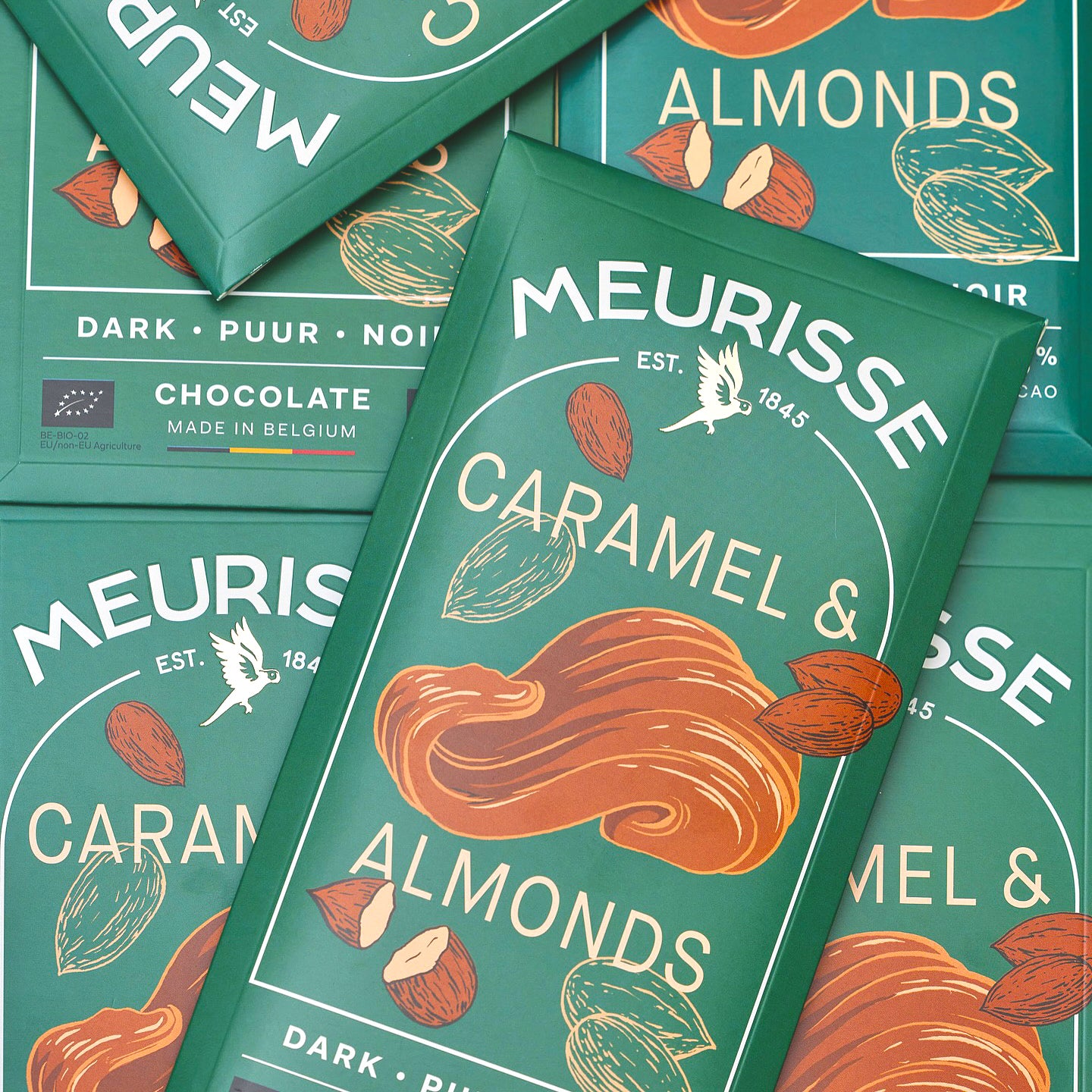 Meurisse Dark Chocolate Tablet - Caramel + Almonds