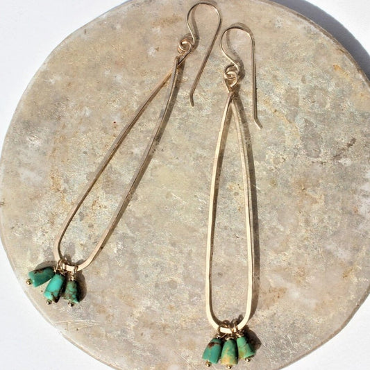 Mila Earrings - Green Turquoise