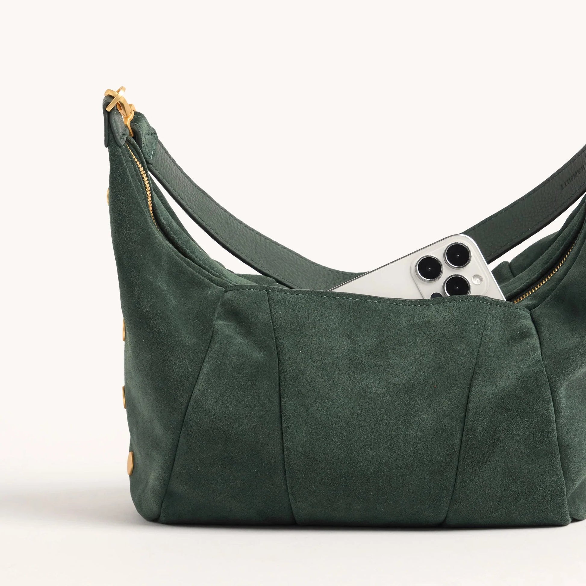 Hammitt Morgan Crossbody Bag - LIMITED EDITION Green Room Suede/Brushed Gold