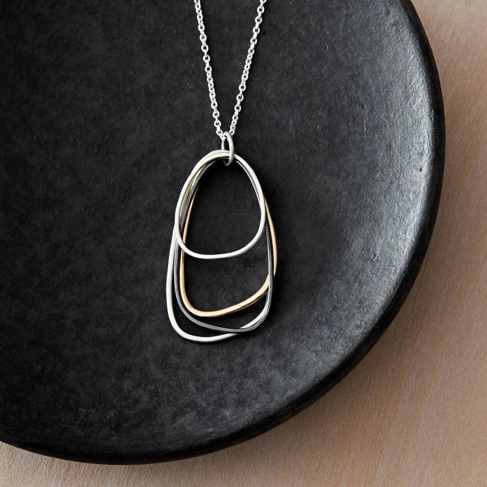 Tri-Tone Multi-Triangle Necklace
