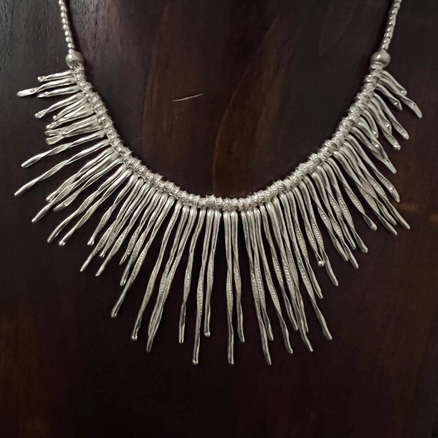 Silver Icicles Statement Necklace