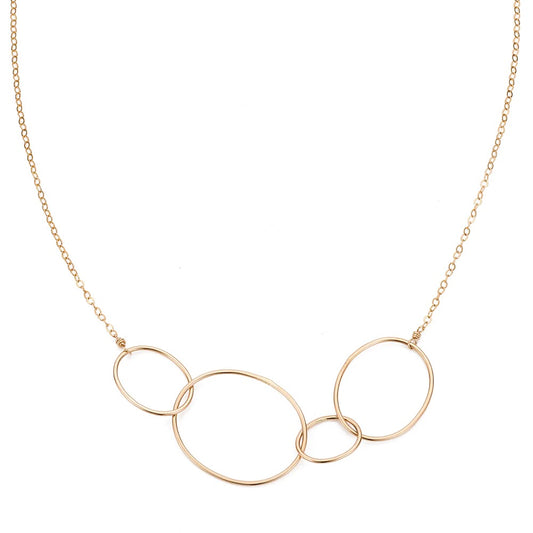 Gold Organic 4-Loop Statement Necklace