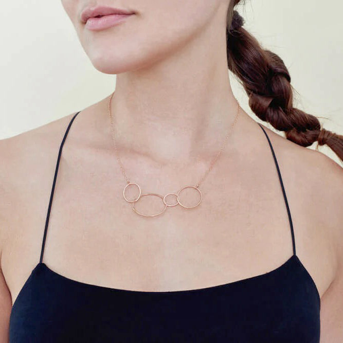 Gold Organic 4-Loop Statement Necklace