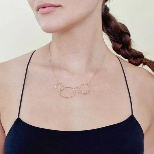 Gold Organic 4-Loop Statement Necklace