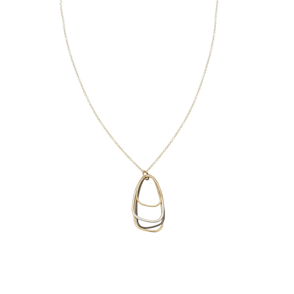 Tri-Tone Multi-Triangle Necklace