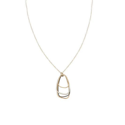 Tri-Tone Multi-Triangle Necklace