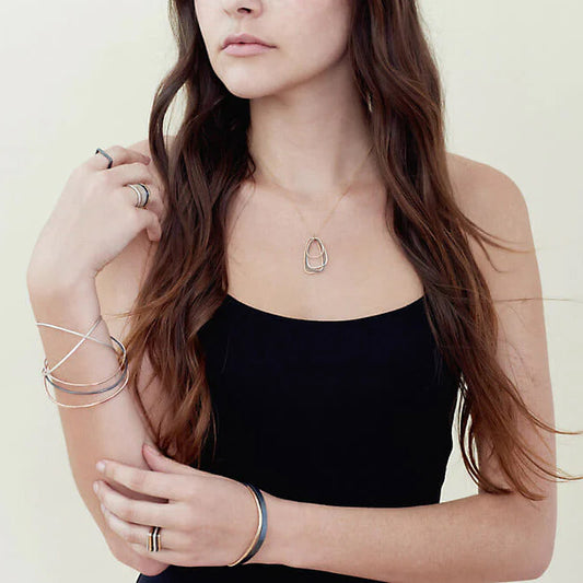 Tri-Tone Multi-Triangle Necklace