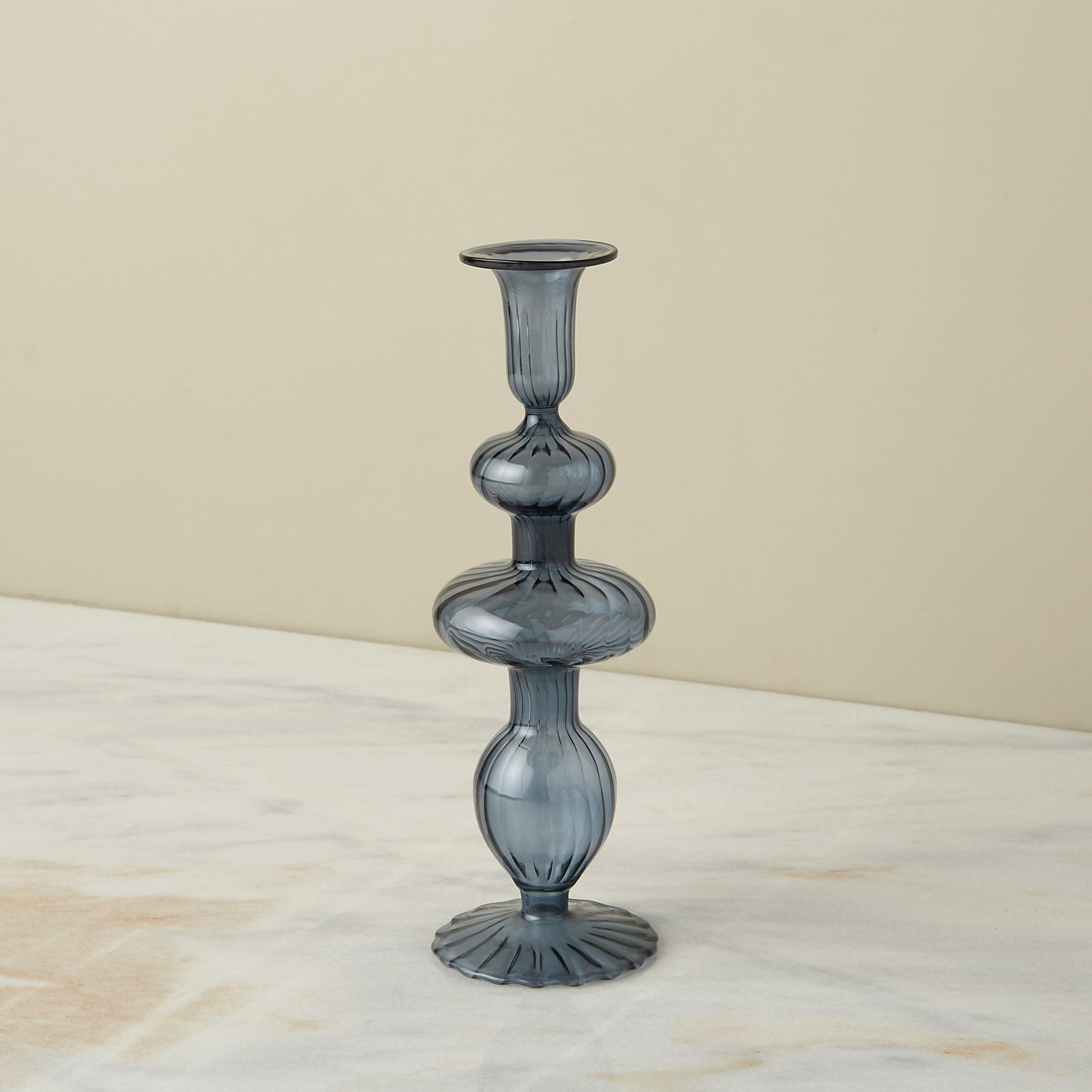 Nalia Colored Glass Candlestick - Nocturn