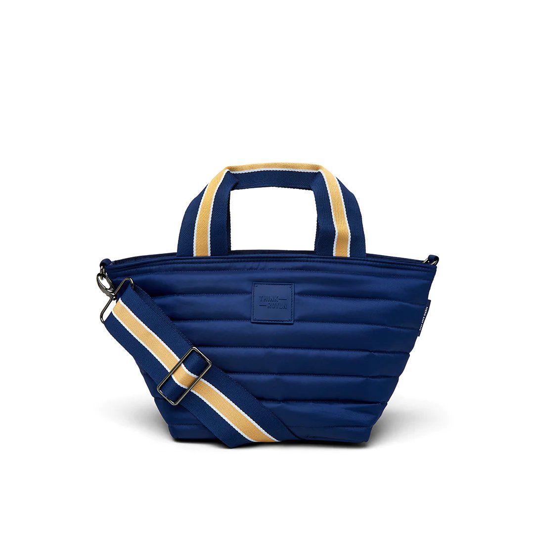 Quilted 'Beach Bum' Mini Cooler Bag - Navy