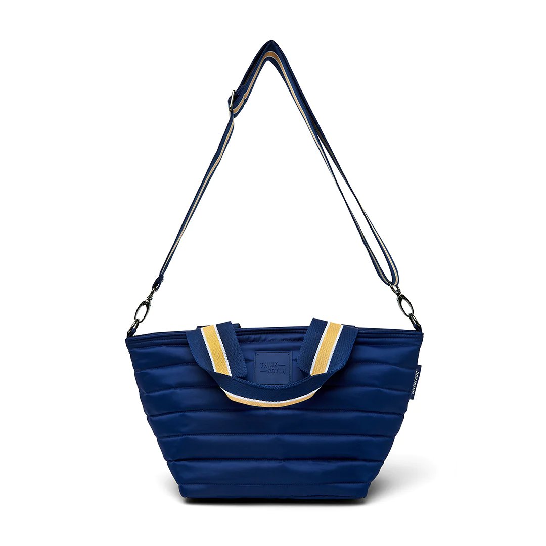 Quilted 'Beach Bum' Mini Cooler Bag - Navy