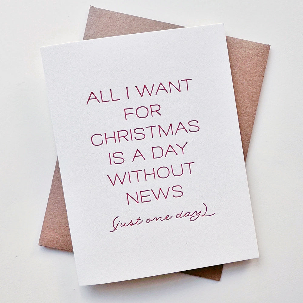 A Day Without News - Letterpress Christmas Card