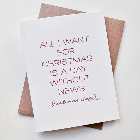 A Day Without News - Letterpress Christmas Card