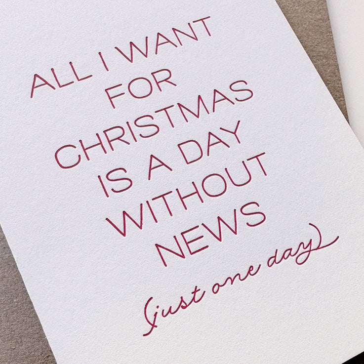A Day Without News - Letterpress Christmas Card