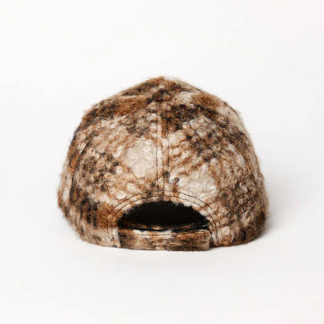 Brown Plaid Sherpa Cap