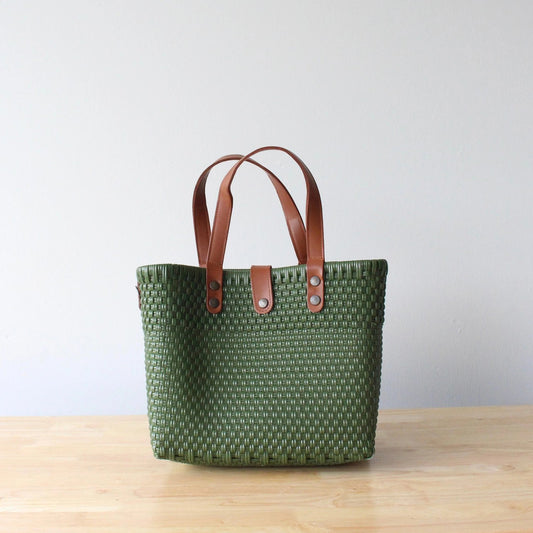 Olive Green Handwoven Crossbody Bag