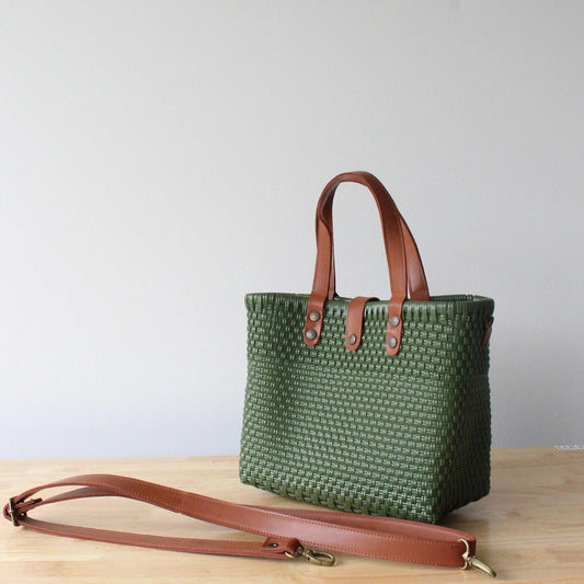Olive Green Handwoven Crossbody Bag