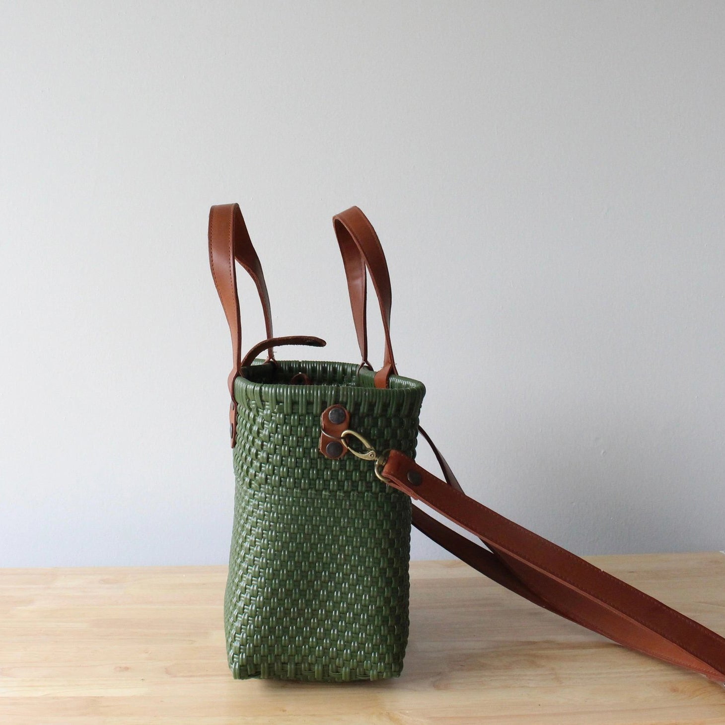 Gold + Pink Handwoven Crossbody Bag