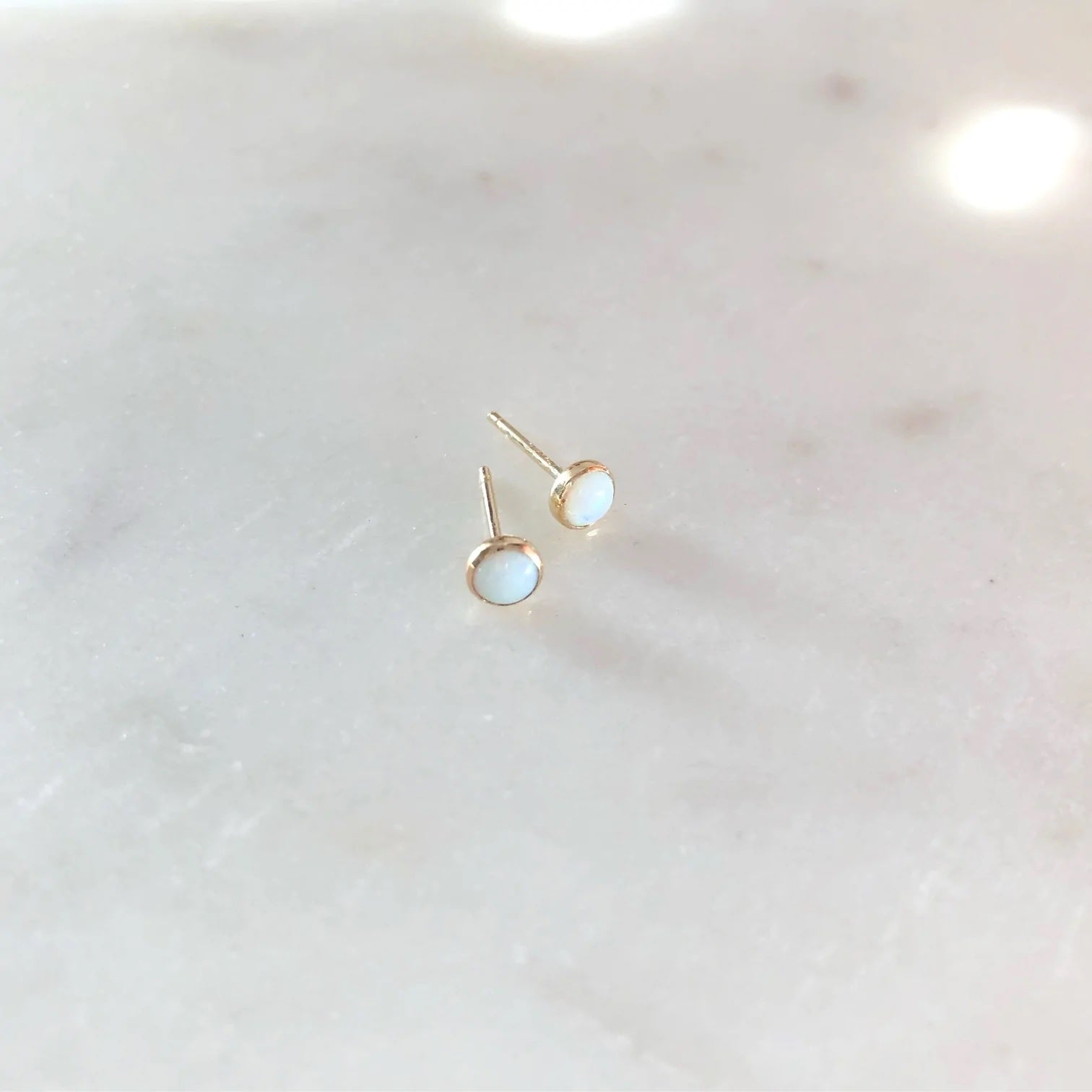 Opal Stud Earrings - Gold Fill